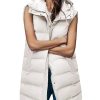 Women's Long Puffer Vest Winter Quilted Hooded Sleeveless Zip Up Long Jacket Vest Gilet
