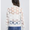 Women's Sheer Mesh Zip Up Bomber Jacket Long Sleeve Baseball Collar Outwear Tops