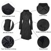 419dLjEAvpL.jpg Long Trench Pea Coat for Women - Wool Winter Trench Coat Goth Lapel Peacoat Outwear Thick Hood Pea Jacket Trenchcoat