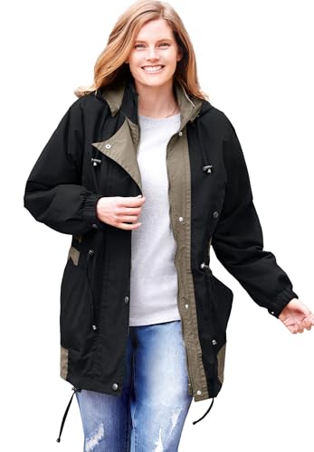 Plus Size Colorblocked Taslon Anorak