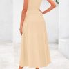 41AHTBiSq3L.jpg Spring Casual Dresses for Women 2025 Summer Business Work Midi Sleeveless A Line Pleated Cocktail Dress