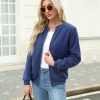 41AOMQF2U0L.jpg Women's Sherpa Fleece Jacket Long Sleeve Faux Fuzzy Casual Zip Up Bomber Coat With Pocket S-XXL