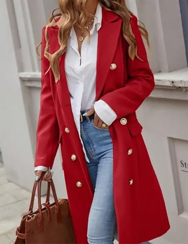41ApugvIxtL.jpg Womens Long Wool Coat for Women Fall Winter Trench Coat Trendy Jackets
