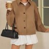 41BZ9APV14L.jpg Womens Oversized Cropped Trench Coat Batwing Sleeve Single Breasted Lapel Casual Jackets Fall Button up Outerwear