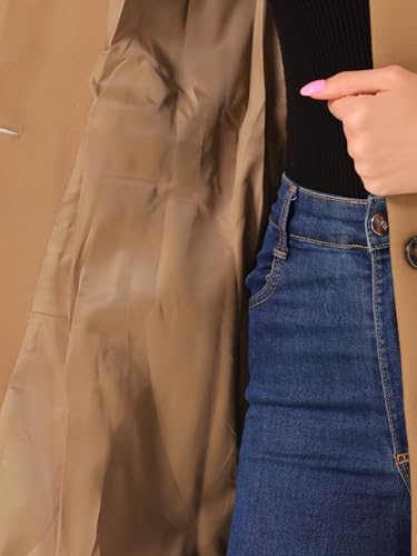 41C9owK6b6L.jpg Women's Winter Overcoat Pea Coat Elegant V Neck Single Breasted Coat Outerwear
