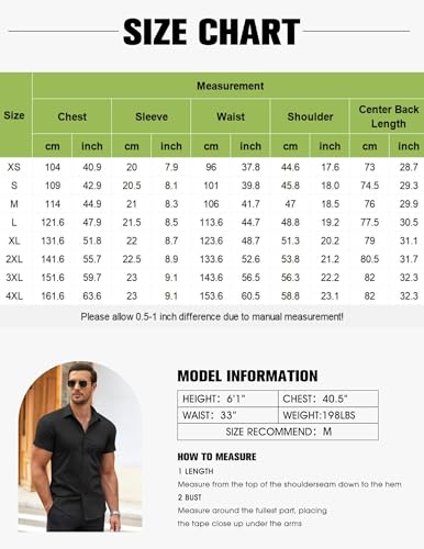 41CWGCf38IL.jpg Men's Button Down Shirt Short Sleeve Casual Shirt for Men Summer Business Casual Dress Shirt