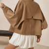 41EIDIZRxTL.jpg Womens Oversized Cropped Trench Coat Batwing Sleeve Single Breasted Lapel Casual Jackets Fall Button up Outerwear