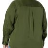 Women's Regular-Fit Satin Button Down Blouse (Available in Plus Size)