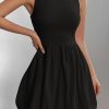 41HBmgRqTAL.jpg Summer Dresses for Women 2025 Casual Sleeveless Tank Mini Short Dress Crew Neck Bubble Sundress with Pockets