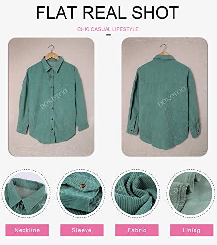 41HdzQW7KmL.jpg Womens Corduroy Button Down Shirts Boyfriend Long Sleeve Oversized Blouses Tops