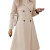 41Hid5cQrL.jpg Womens Long Double Breasted Coats Lapel Collar Pea Coat Winter Slim Fit Jackets Trench Coat Outwear