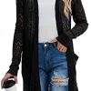 41IoI32qepL.jpg Womens Lightweight Longer Length Cardigan Long Sleeve Casual Crochet Open-Front Sweater with Pockets