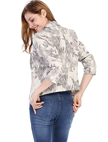 Women's Open Front Office Work Business Casual Lightweight Summer Crop Suit Blazer