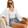 Women's 3/4 Sleeve Summer Cardigan Lightweight Casual Open-Front Cropped Shrug Sweaters for Women