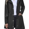 41JoE2-b-hL.jpg Raincoat Women Waterproof Long Hooded Rain Jacket Trench Coats Windbreaker Travel Jacket