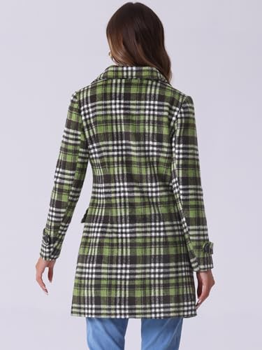 41KwZDrpiZL.jpg Women's 2025 Winter Notched Lapel Pea Coat Classic Buffalo Checks Double Breasted Plaid Coat