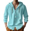 41L0GcLxxIL.jpg Men Cotton Linen Long Sleeve Button Down Shirt Summer Casual Hawaiian Beach Tops Lightweight Fashion Hoodies