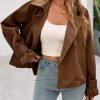 41LLNU9Li2L.jpg Womens Cropped Trench Coat Short Single Breasted Jackets Lightweight Casual Outerwear