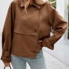 41MAHlv56hL.jpg Womens Cropped Trench Coat Short Single Breasted Jackets Lightweight Casual Outerwear
