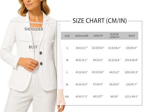 41MkCd5T5RL.jpg Long Sleeve Linen Blazer Women 2025 Summer Lightweight Breathable Lapel Beach Vacation Jacket With Pockets