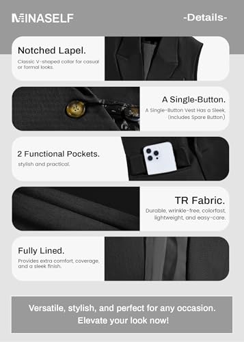 41N6scoJMtL.jpg 2025 Fall Women's Sleeveless Vest Blazer - Fully Lined Lightweight Fashion Casual Work Office Tops with Pockets