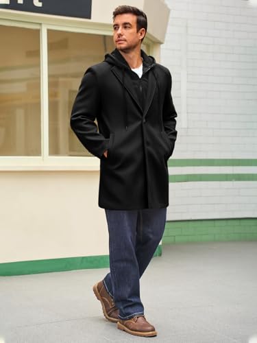 41NFKncq0L.jpg Mens Trench Coat Single Breasted Mid-Long Pea Coat Classic Winter Business Jacket with Detachable Hood