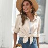 41PF7VPgsFL.jpg Womens Button Down Shirts Long Sleeve Cotton Gauze Tops Casual Collared Blouses Loose Fit