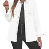 41QKxq7pVOL.jpg Jean Jackets for Women 2025 Fall Fashion Oversized Button Down Denim Jacket Western Shacket Jacket with Pockets