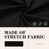 Women's Basic Button Down Shirts 3/4 Sleeve Stretch Button Up Dress Shirt Slim Fit Waitress Work Shirts