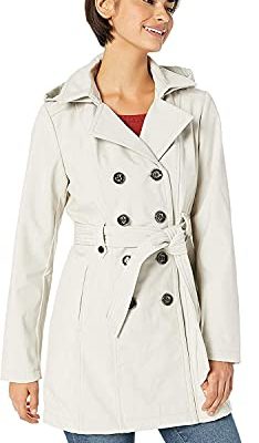 Collection Women's Soft Shell Trench Coat with Detachable Hood
