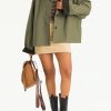41TN6rb2o6L.jpg Womens Contrast Collar Jacket Casual Button Down Long Sleeves Crop Trench Coat Outerwear with Pockets