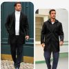 41VRlQXfQiL.jpg Mens Trench Coat Single Breasted Mid-Long Pea Coat Classic Winter Business Jacket with Detachable Hood