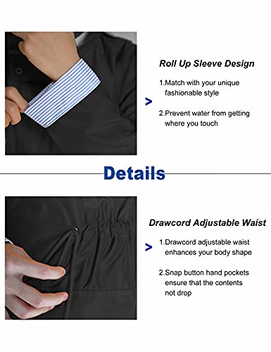Rain Coats for Women Waterproof Rain Jacket Lightweight Windbreaker Outdoor Hooded Trench Coat