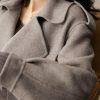 41Y5gwzfqpL.jpg Women Cropped Wool Coats Notched Lapel Pea Coat Open Front Trench Overcoat Jackets with Pockets