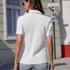 41YK3w-PpyL.jpg Women's Button Down Shirts Slim fit Short Sleeve Stretch Dress Shirts Wrinkle-Free Solid Work Blouse