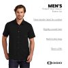 Unisex Extend Short Sleeve Button Up | Collared Work Shirt for Men & Women, Knitted Polo Shirt