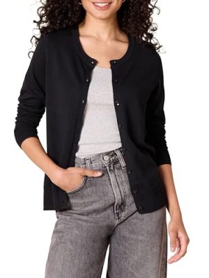 Women's Lightweight Crewneck Cardigan Sweater (Available in Plus Size)