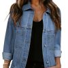 41b61Hb8LvL.jpg Women's Denim Jackets Casual Long Sleeve 2025 Spring Outfits Zimbaplatinum Jean Jacket