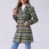 41bWGt0QmCL.jpg Women's 2025 Winter Notched Lapel Pea Coat Classic Buffalo Checks Double Breasted Plaid Coat