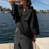 41bv8SFV0jL.jpg Womens Oversized Cropped Trench Coats Single Breasted 3/4 Cape Sleeve Trendy Casual Jackets Button up Outerwear
