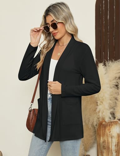 41cYEYjEFYL.jpg Long Sleeve Lightweight Thin 2025 Summer Cardigan for Women Casual Loose Fit Kimono Cover Up with Pockets