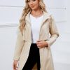 41clkKJKL.jpg Rain Jacket for Women Waterproof with Hood Trech Coat for Women Lightweight Raincoats Packable Windbreaker