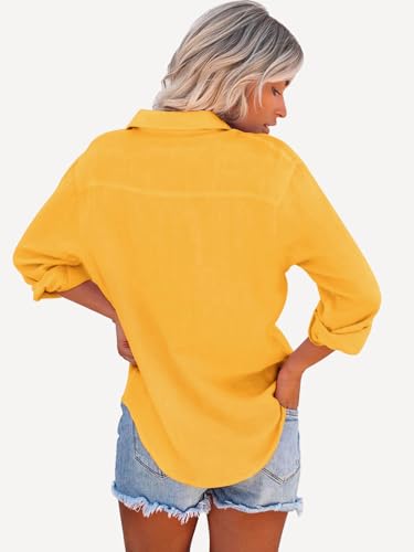 41cnmKNTAL.jpg Womens Button Down Shirts Long Sleeve Dressy Casual Blouses Button Up Collared Shirts Tops for Women
