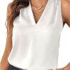 41cqROrILGL.jpg Womens Pleated Tank Tops V Neck Casual Sleeveless Blouses Summer Basic Vest Shirt