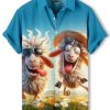 Men's Hawaiian Shirt Button Down Funny Printed Casual Short Sleeve Summer Beach Party BBQ Shirts