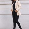 Pea Coats for Women Lapel Collar One Button Winter Overcoat with Belt Trench Coat
