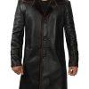 Black Trench Coat Men - Winter Shearling Long Leather Jackets For Men
