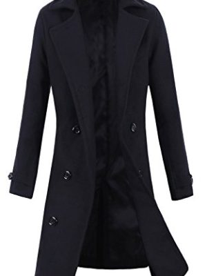 41e131B7qbL.jpg Men Trench Coat Winter Long Jacket Double Breasted Overcoat