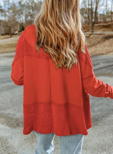 Waffle Knit Hoodies for Womens Zip Up Jackets 2025 Drawstring Fall Casual Jackets