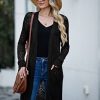 41eNwlvYoQL.jpg Womens Lightweight Longer Length Cardigan Long Sleeve Casual Crochet Open-Front Sweater with Pockets